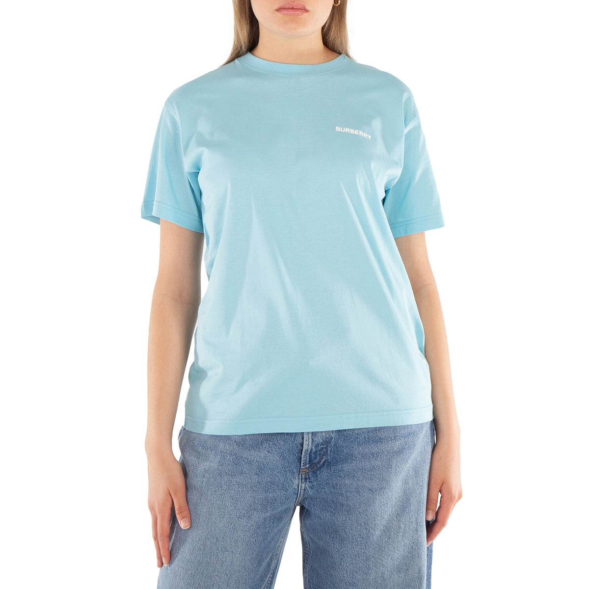 

Бурберри Графический дизайн с мороженым Хлопковая футболка Burberry, синий