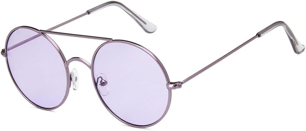 

Классические маленькие круглые солнцезащитные очки для мужчин, роскошные металлические солнцезащитные очки для мужчин, модные очки для вождения и отдыха, защита от УФ-излучения UV400 TKKTLLT, Purple Purple