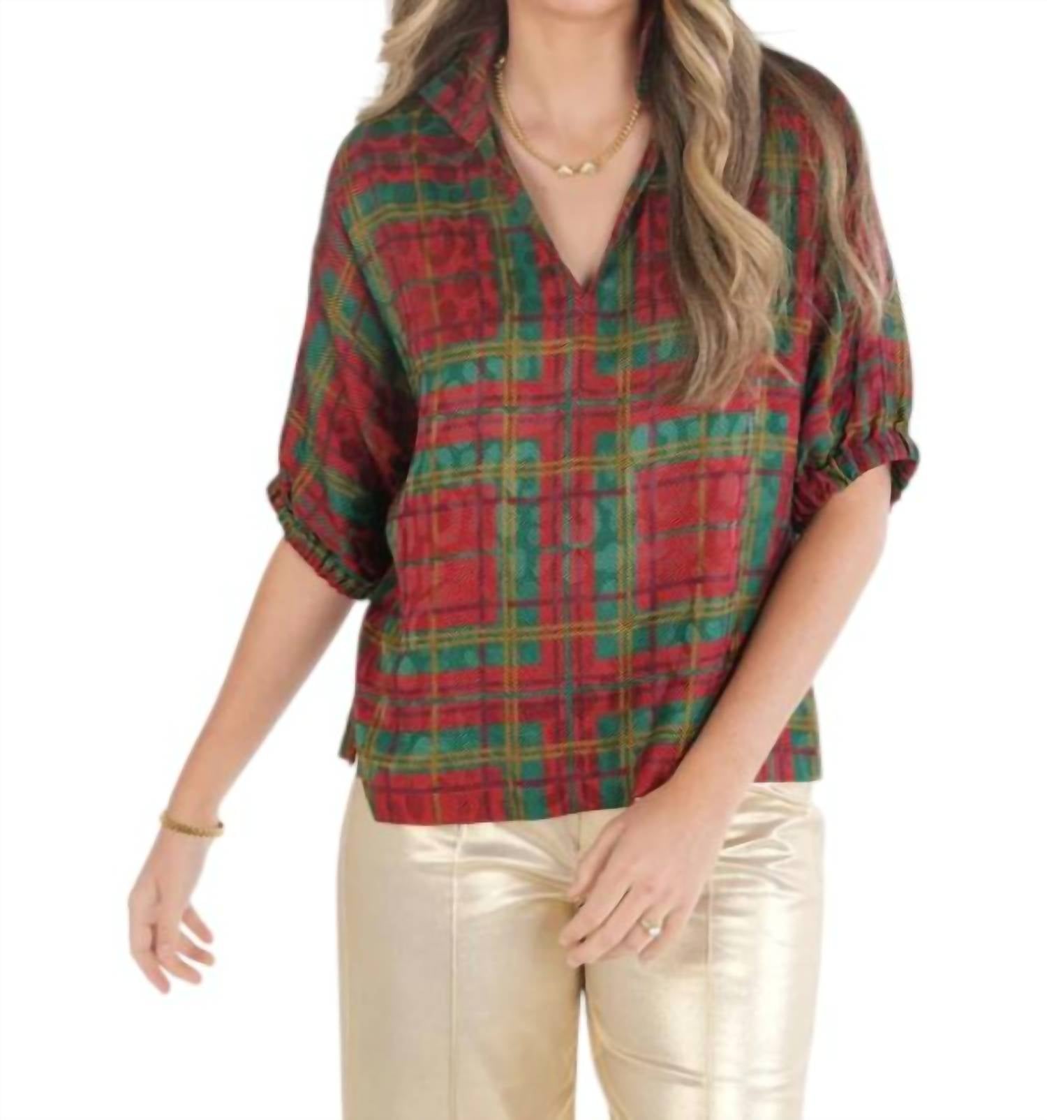 

Топ Poppy в клетку Cheetah Emily McCarthy, цвет tartan cheetah