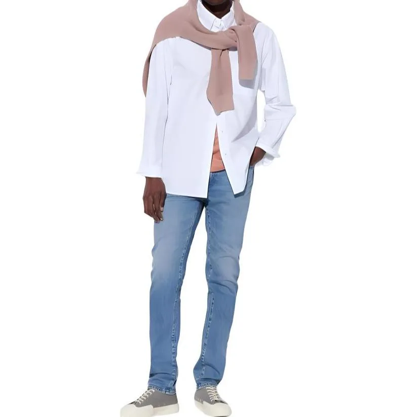UNIQLO Джинсы Denim Collection мужские Sky Blue Moderate Straight Fit