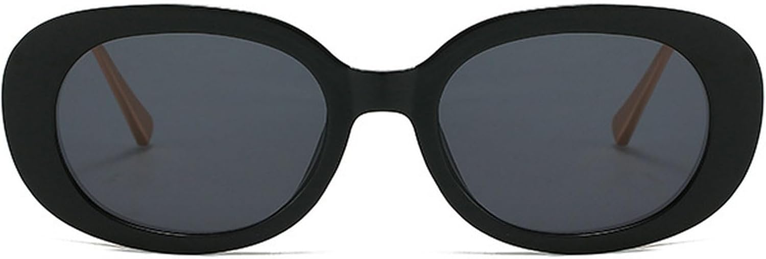 

Ретро овальные женские солнцезащитные очки, модные винтажные классические овальные солнцезащитные очки в металлической оправе для мужчин, трендовые очки UV400 mincl, Black