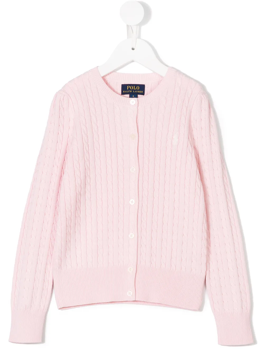 

Кардиган вязки с косичками POLO RALPH LAUREN KIDS, розовый