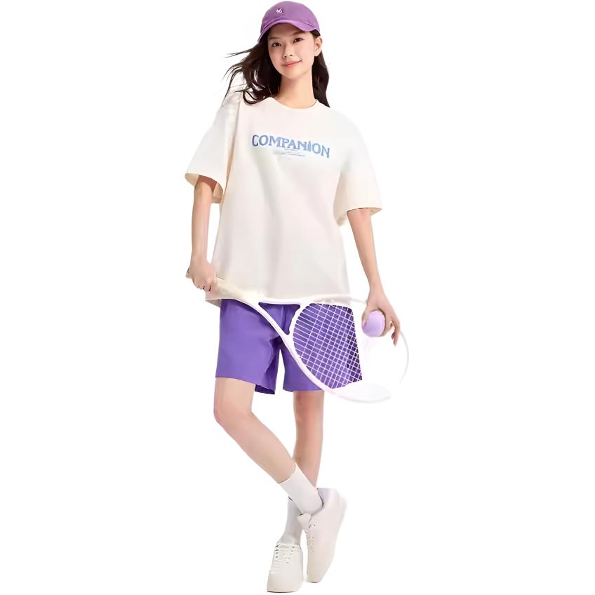 

361° Футболка Unisex Cream White Crew Neck тонкая прямая посадка