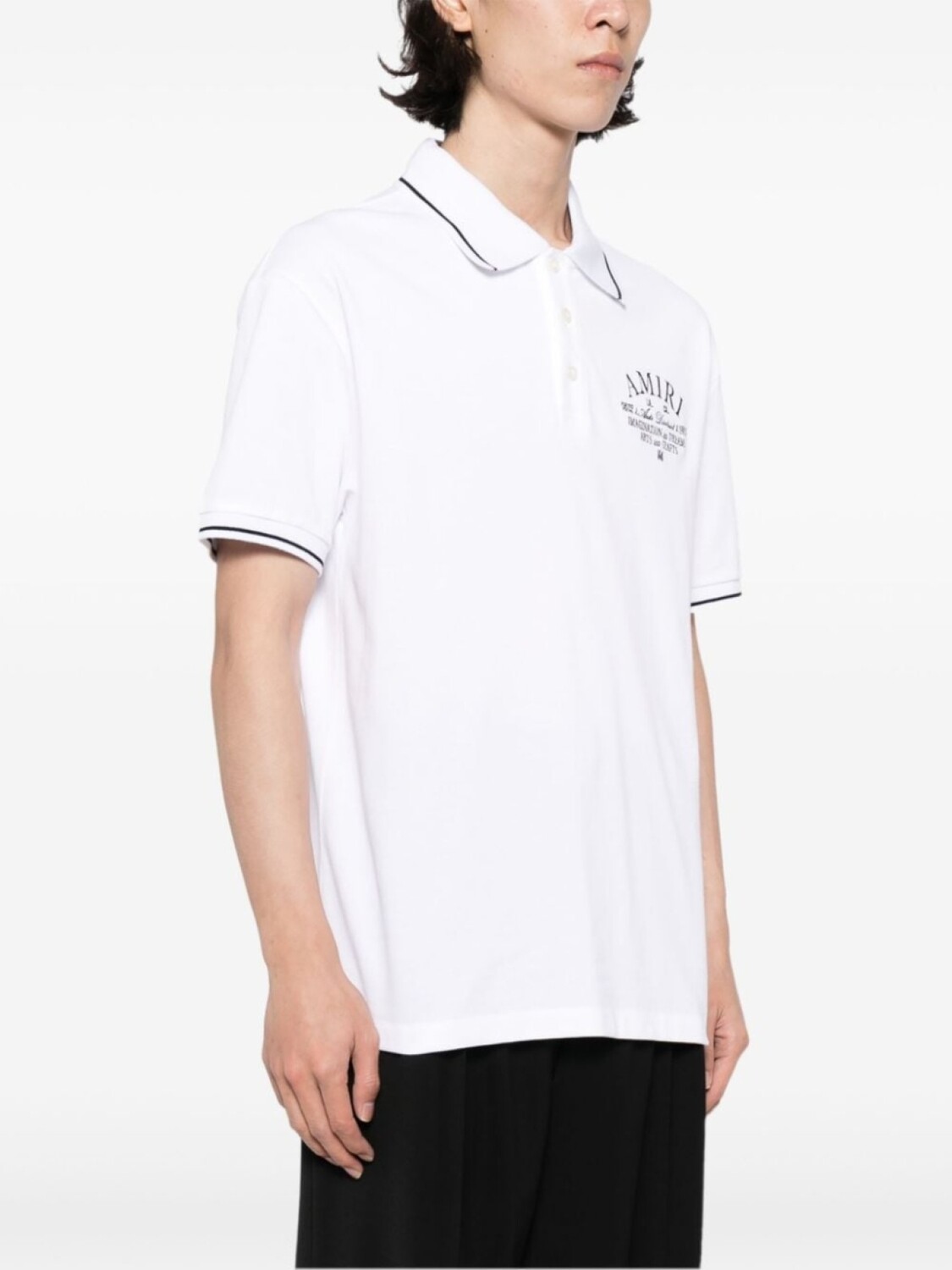 

AMIRI хлопковая рубашка-поло с вышитым логотипом, белый