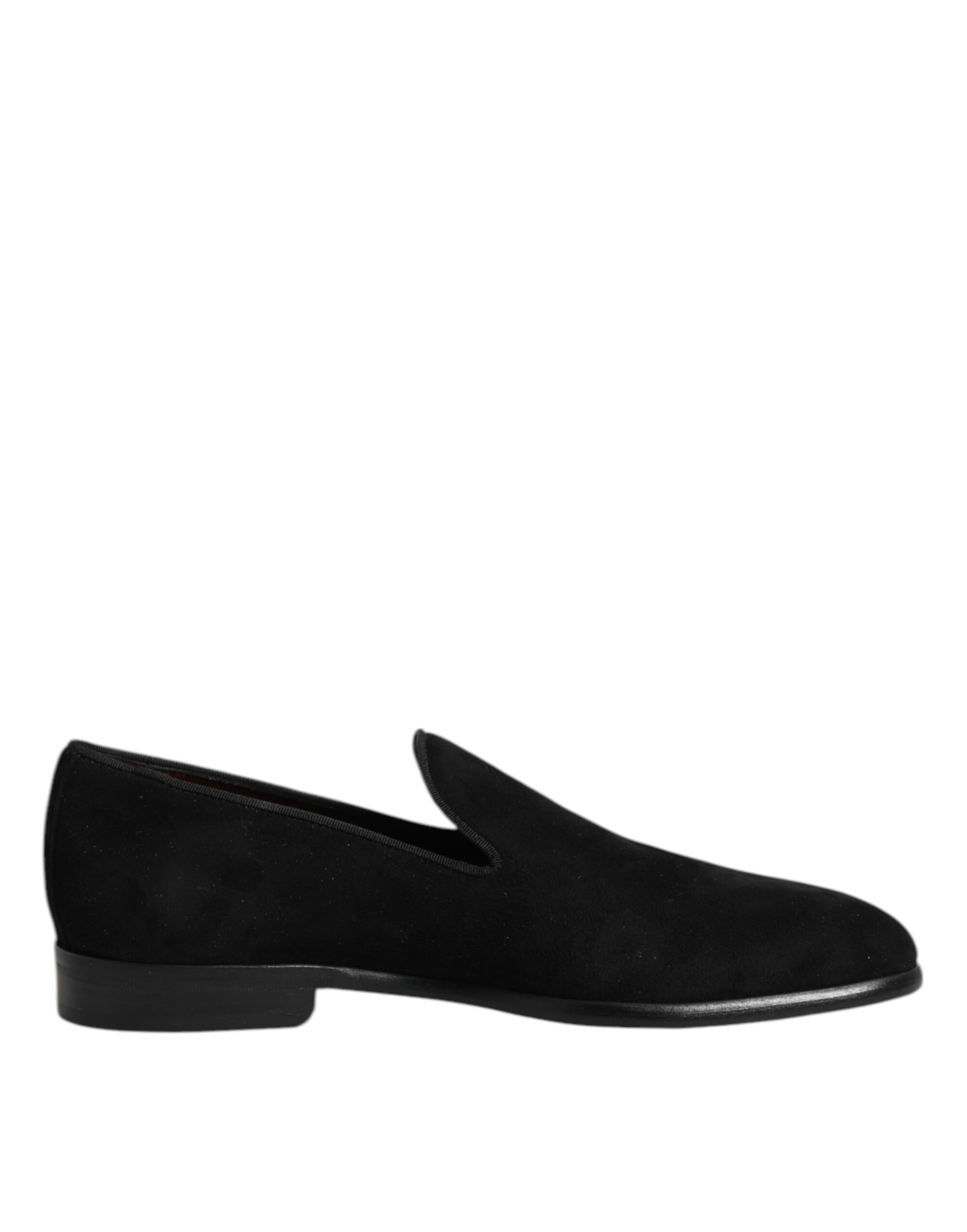 Черные замшевые туфли-лоферы Slip On, формальная обувь Dolce & Gabbana, Black