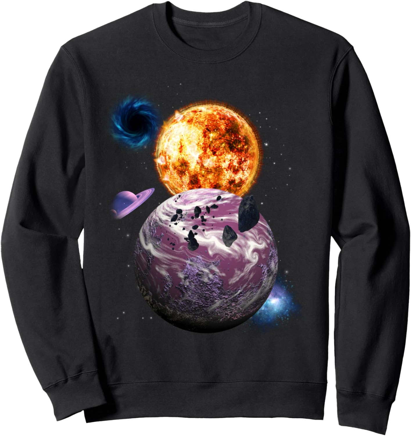 

Толстовка с изображением космической вселенной, астронавта, планеты и галактики Space Universe + Planet Galaxy Gifts For Men, Boys, And Kids, черный
