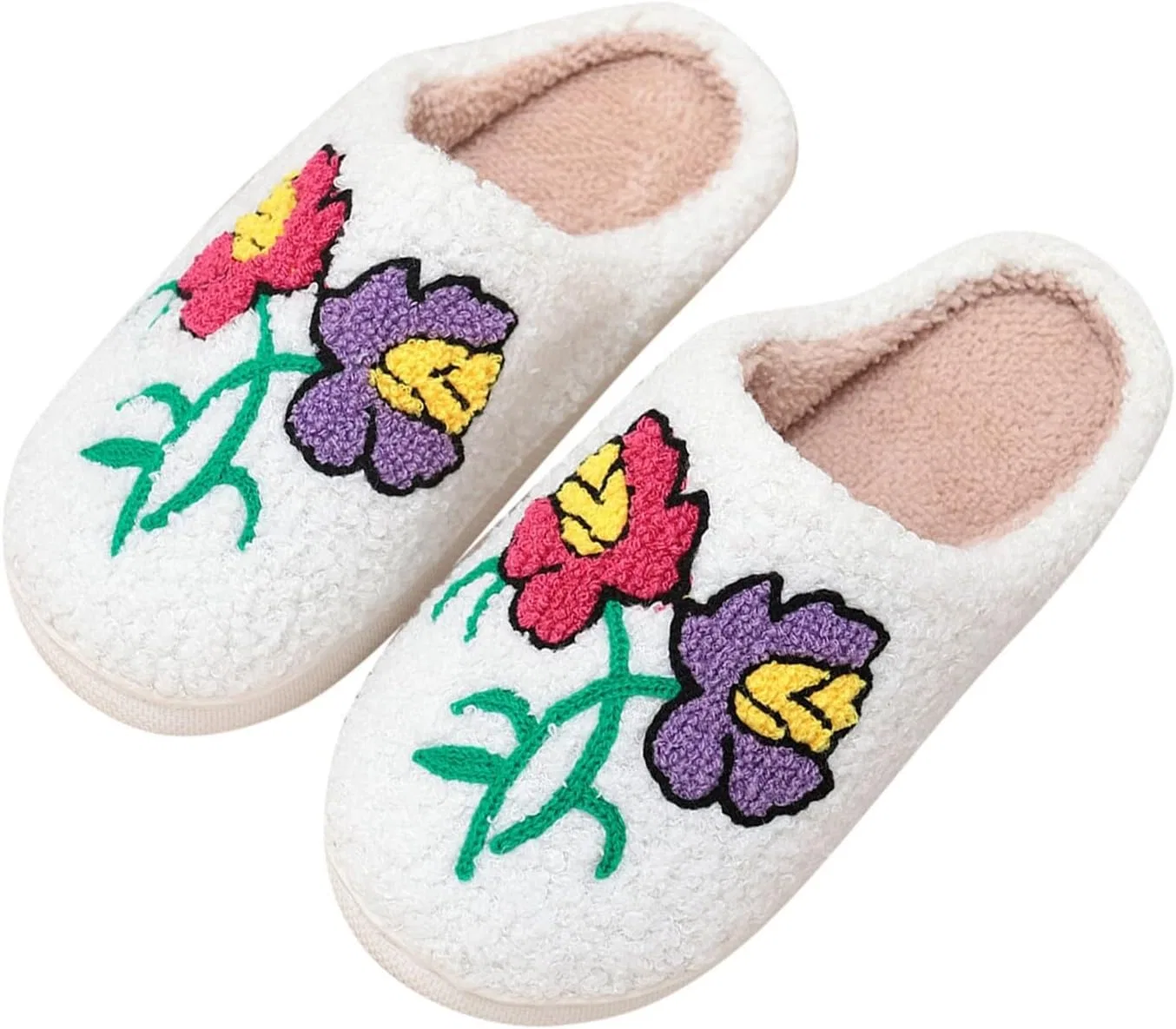 Generisch Hausschuhe Damen Herren Winter Plüsch Pantoffeln Rutschfeste Unisex Warm Hausschlappen Filzpantoffeln Frauen Bequeme Тапочки Ultraweiche Flauschige Hauspantoffeln Warme Schlappen, Weiß 6