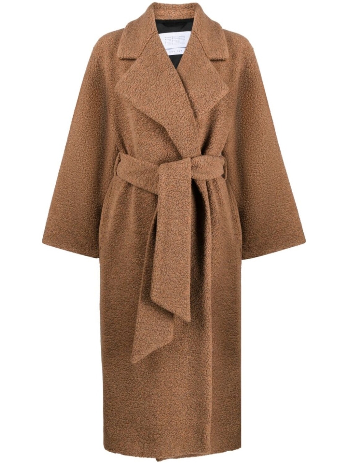 

Harris Wharf London belted bouclé coat, коричневый