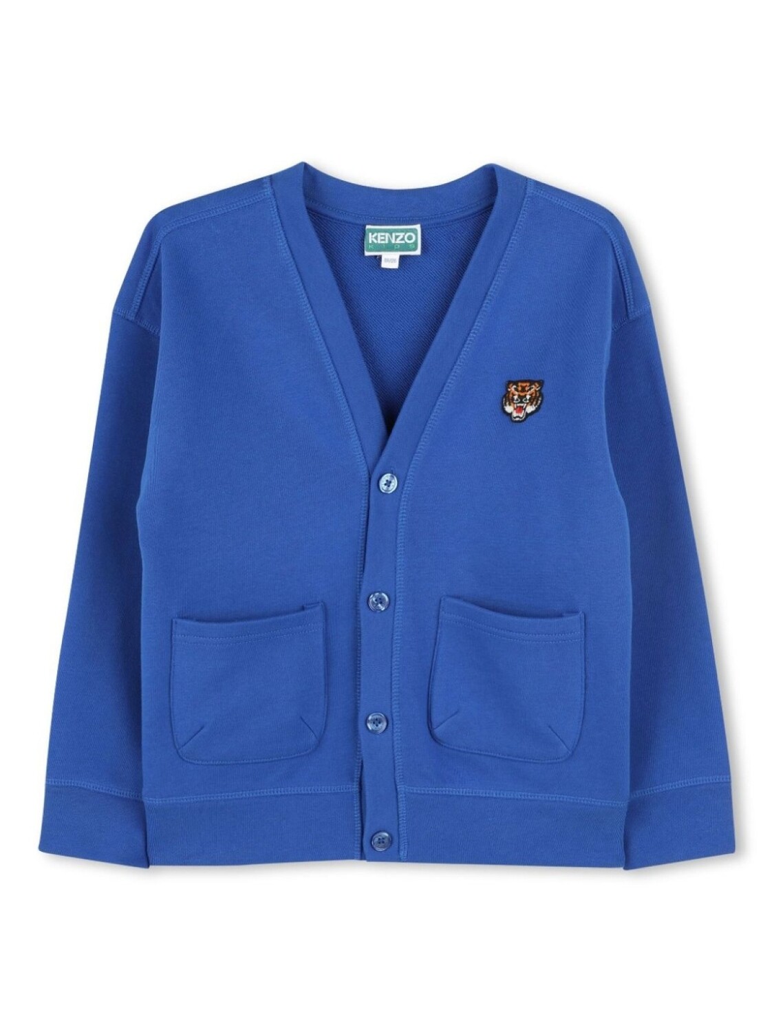 

Kenzo Kids кардиган с нашивкой Tiger Head, синий