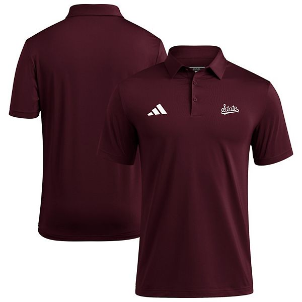 Мужская поло Mississippi State Bulldogs Ultimate 365 цвета марсала Adidas — фото 2