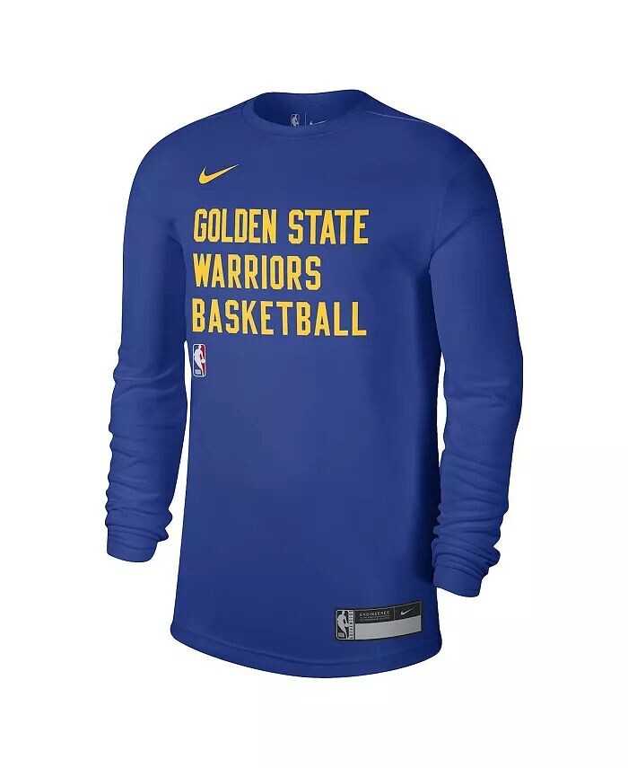 Мужская и женская футболка Royal Golden State Warriors 2023/24 Legend On-Court Practice с длинным рукавом Nike — фото 3