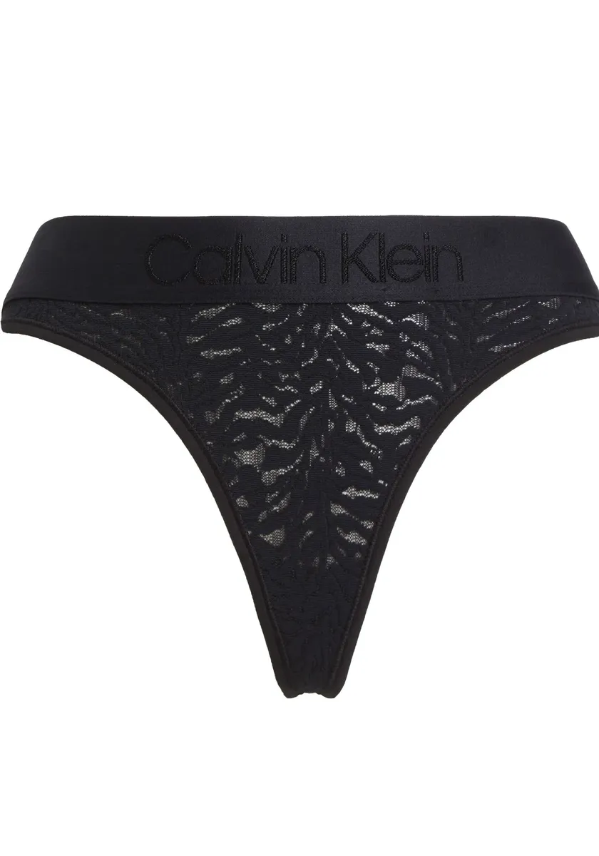 

Calvin Klein Underwear String "THONG", с логотипом CK на поясе, черный