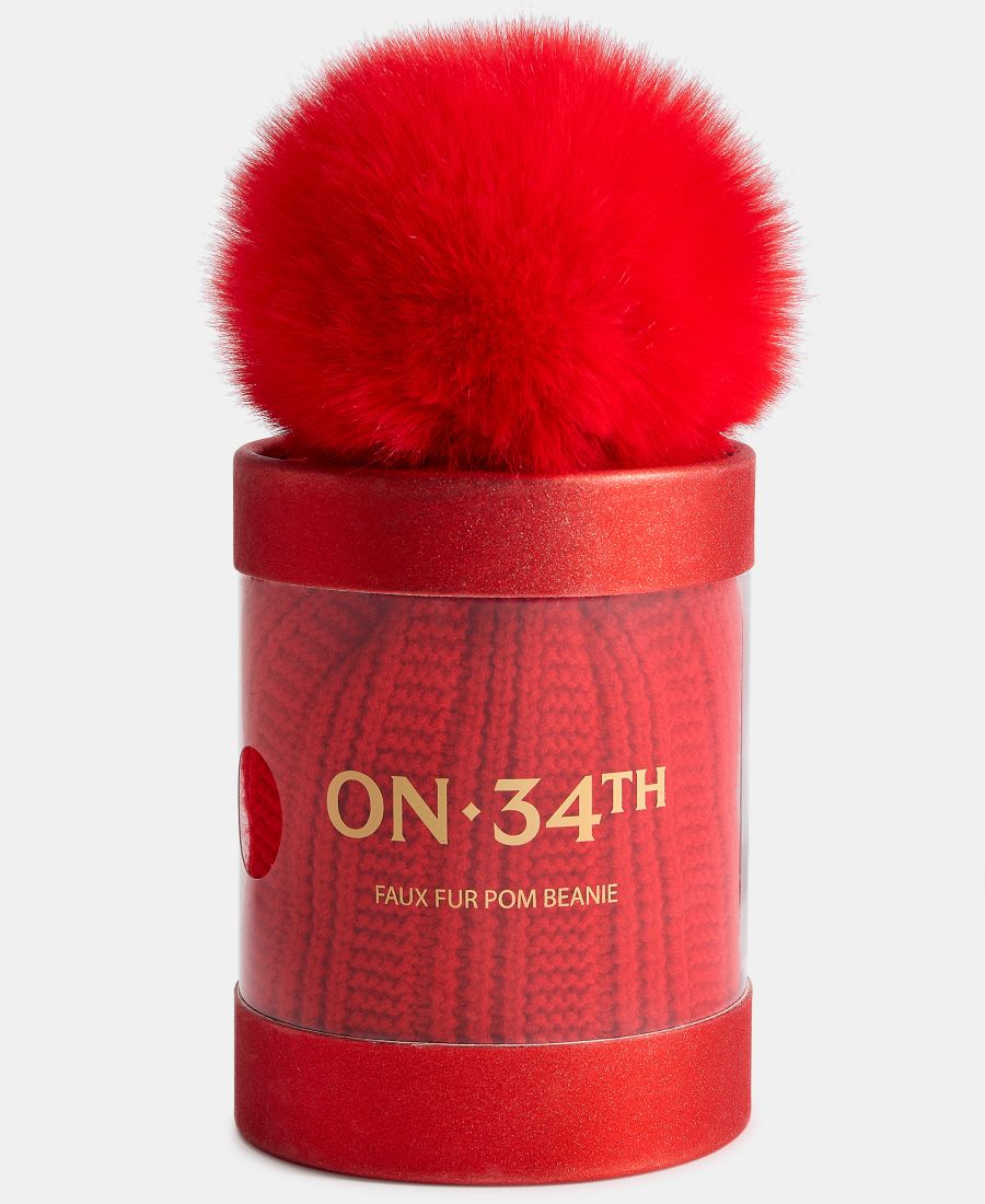 

Вязаная шапка-бини в рубчик, эксклюзивно для Macy's On 34th, Dark Red