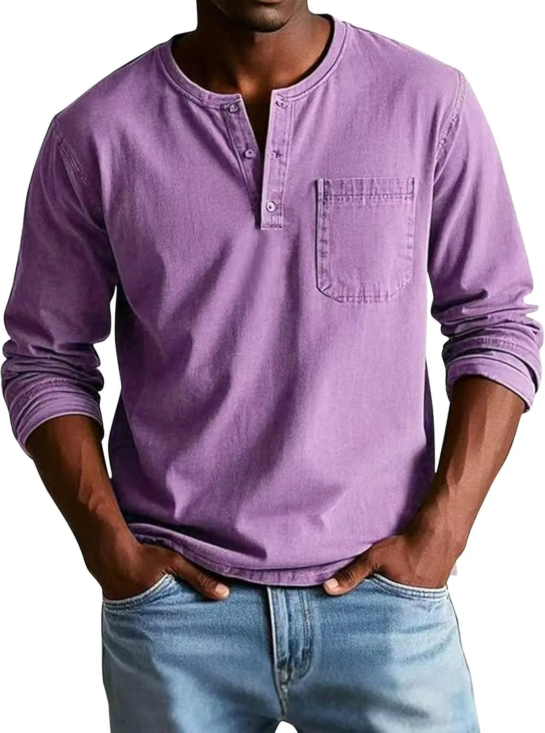 

Футболка мужская Henley с коротким рукавом, Vintage Washed YSERB