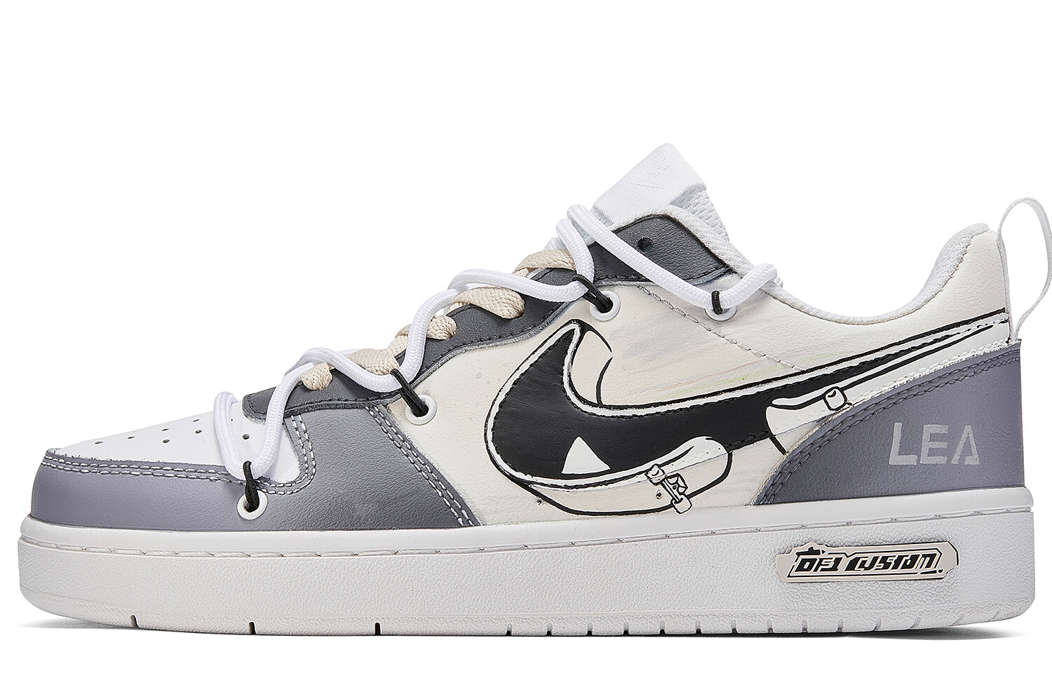 

Кроссовки Nike Court Borough Skateboarding Shoes Women's Low-top Beige/blue/black, бежевый/синий/черный