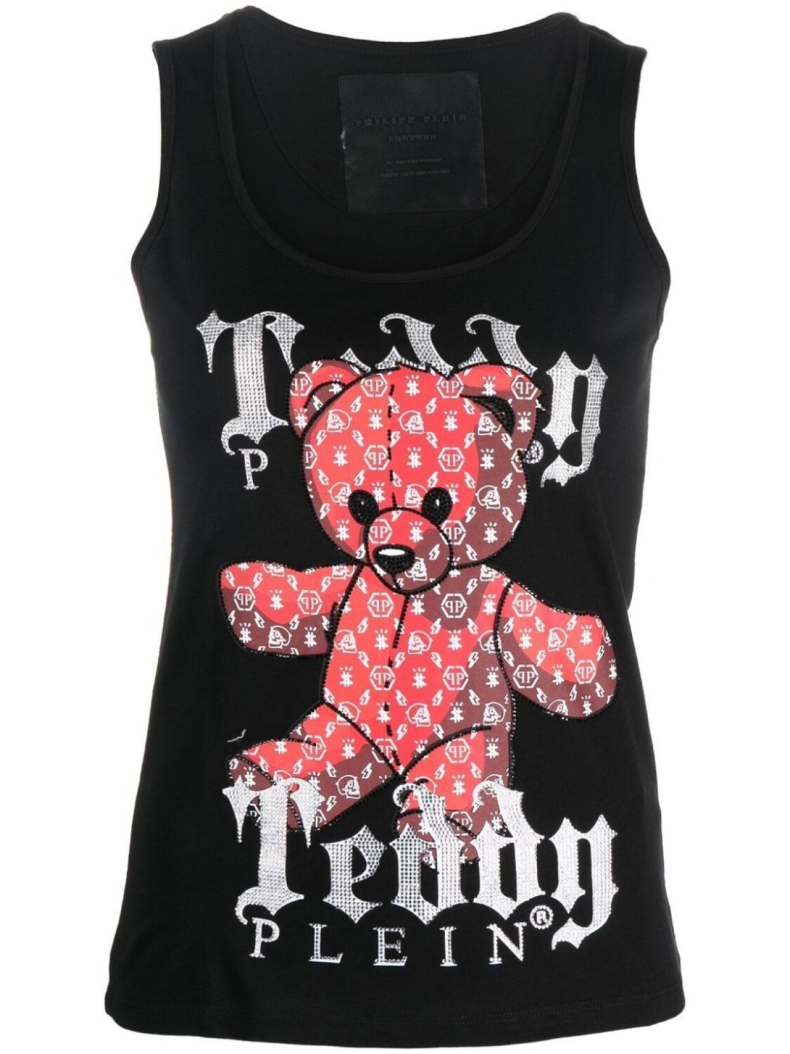 

Philipp Plein топ Teddy Plein без рукавов, черный