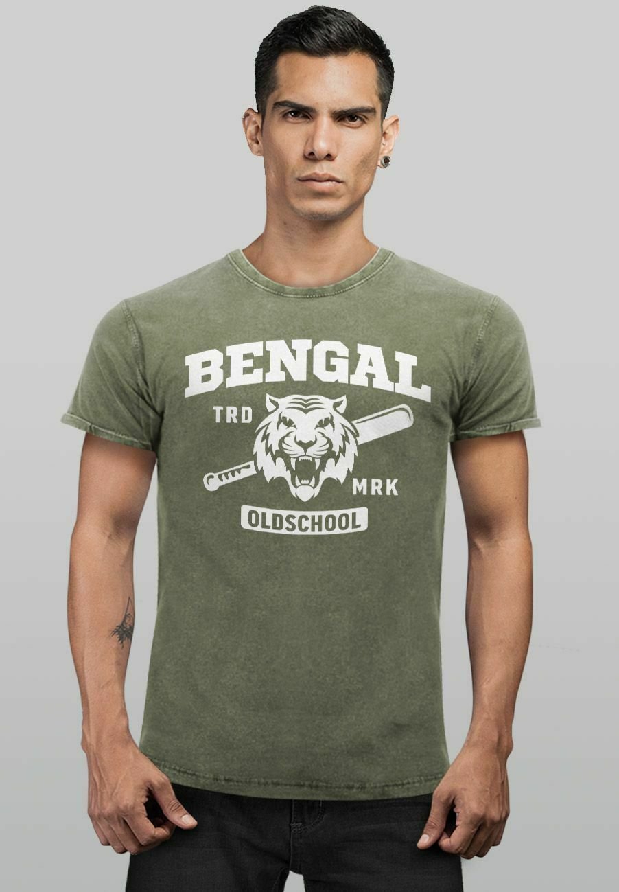 

Футболка с принтом VINTAGE BENGAL TIGER BASEBALL USA Neverless, оливковый