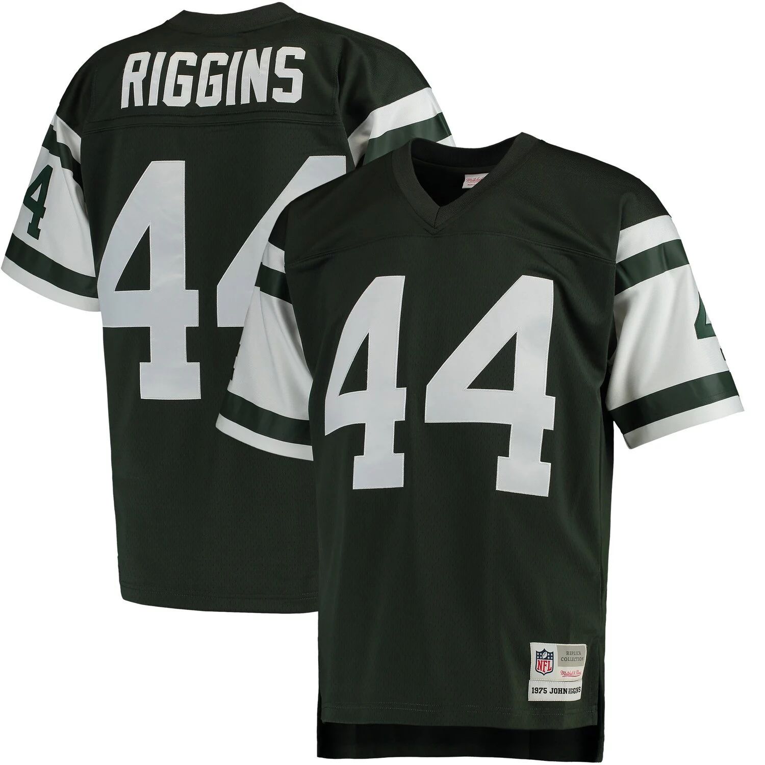 

Мужская футболка Mitchell & Ness John Riggins Green New York Jets, копия отставного игрока Legacy