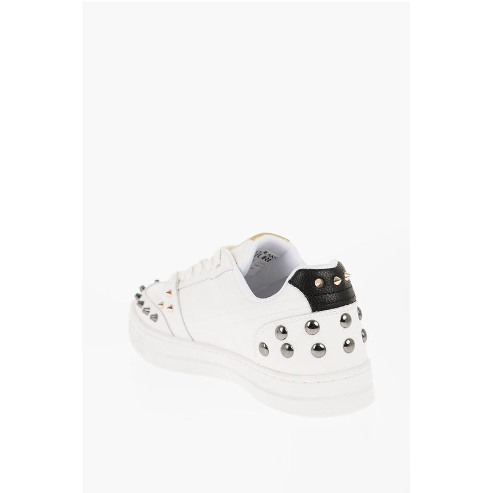 Кроссовки JEANS COUTURE из текстурированной кожи COURT 88 Low Top с Versace, White — фото 2