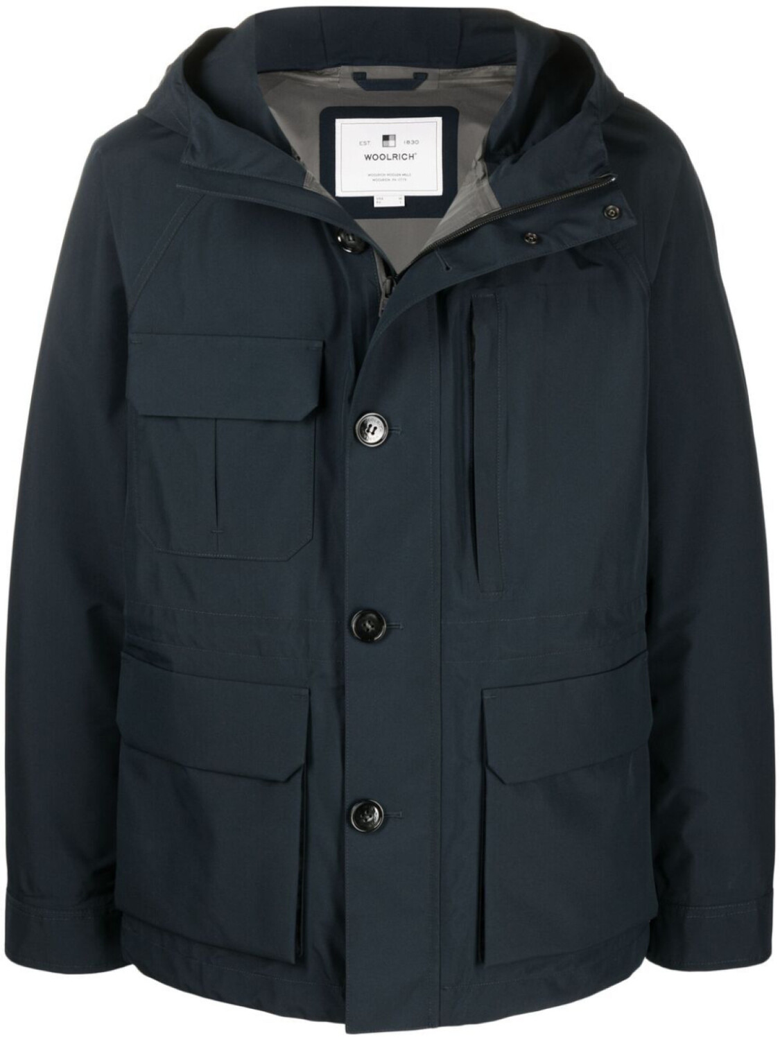 

Woolrich куртка с капюшоном и карманами, синий