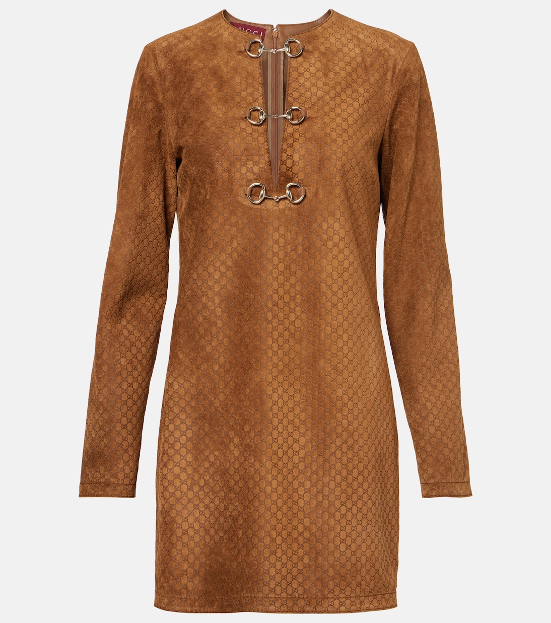 

Мини-платье из замши GG Horsebit Gucci, Cuir