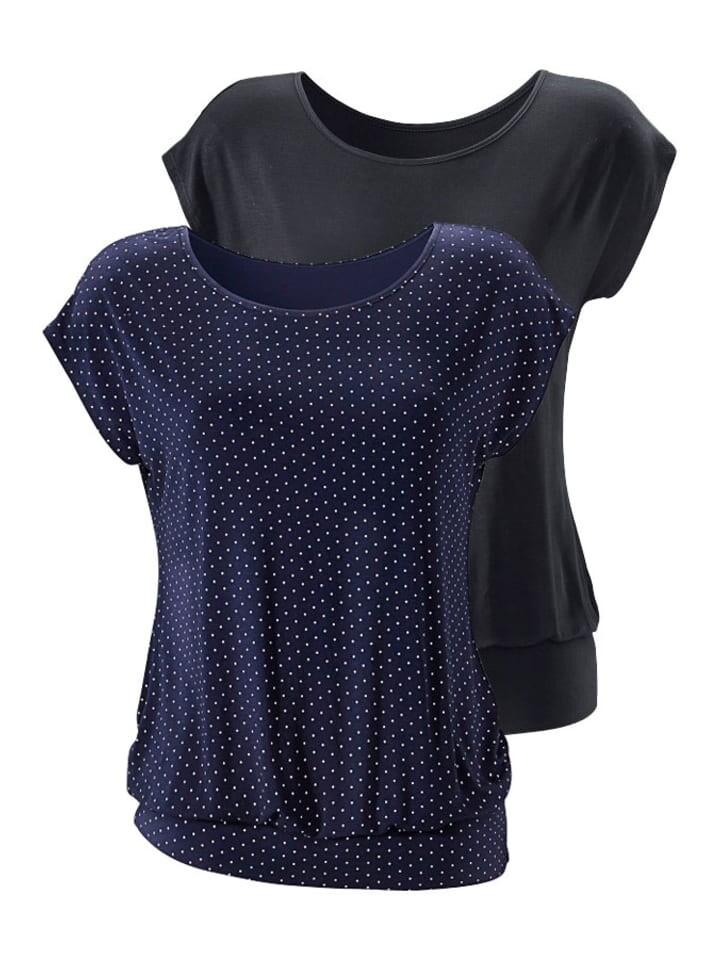 

Футболка LASCANA, цвет navy/gepunktet, schwarz