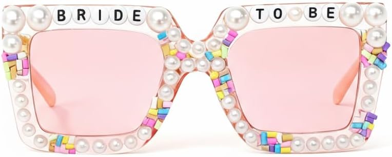 

Розовые солнцезащитные очки для невесты, аксессуары для девичника, жемчужные солнцезащитные очки для свадебного торжества, подарки для невесты AIBOIL, Blush Pink - Material: Polycarbonate lenses· Perfect For: Brides-to-be