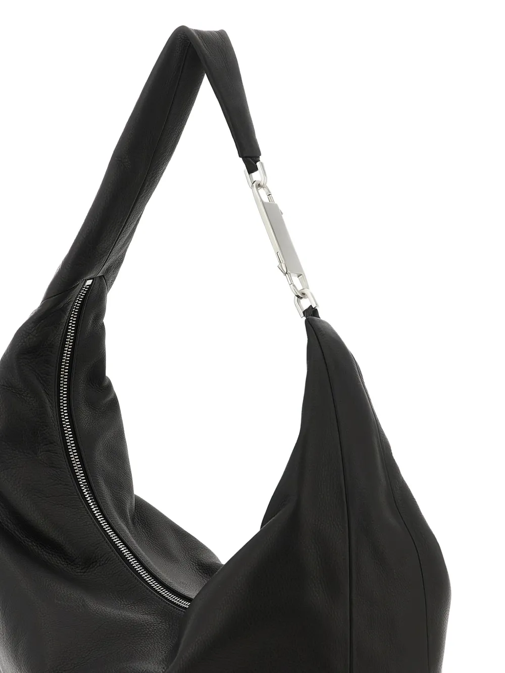 Кожаная сумка на плечо Gemini с застежкой-молнией и крючком Rick Owens, черный — фото 4