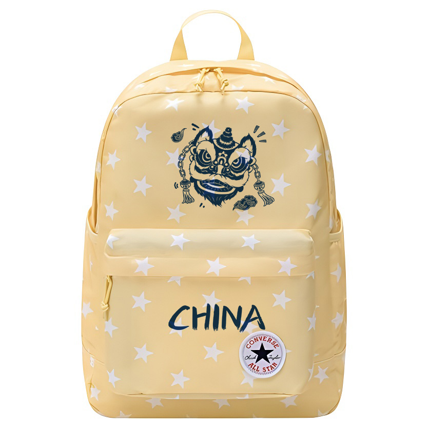 

Converse Полиэстеровый рюкзак среднего размера унисекс яично-желтый, Lion Dance