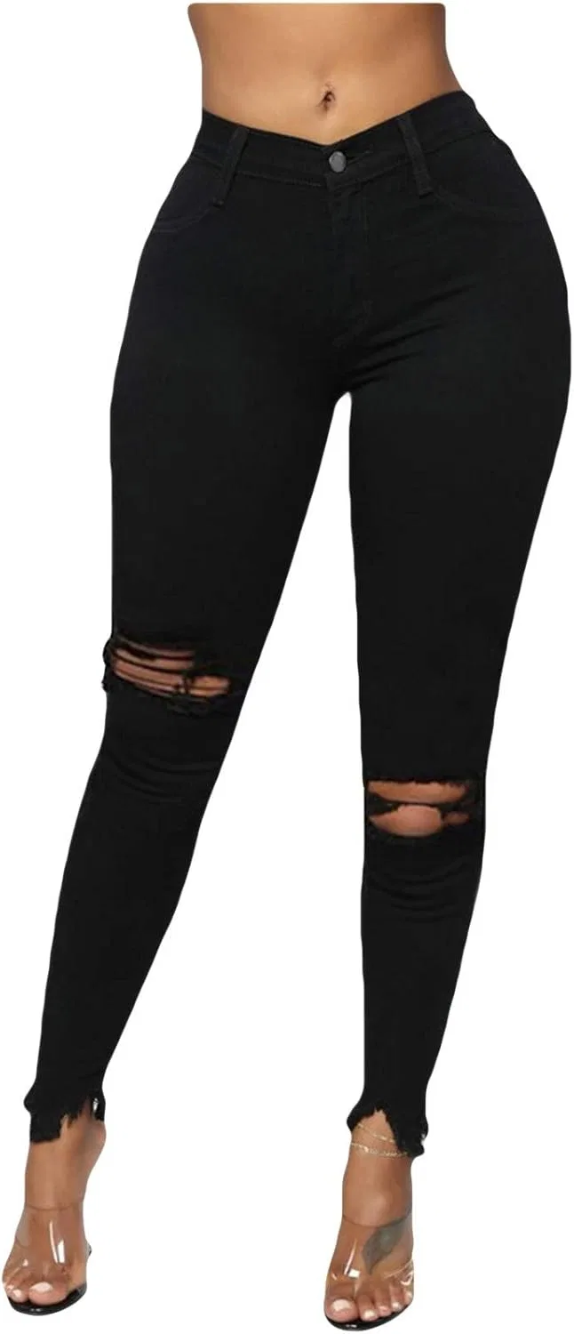 Джинсы скинни, High Waisted, черный