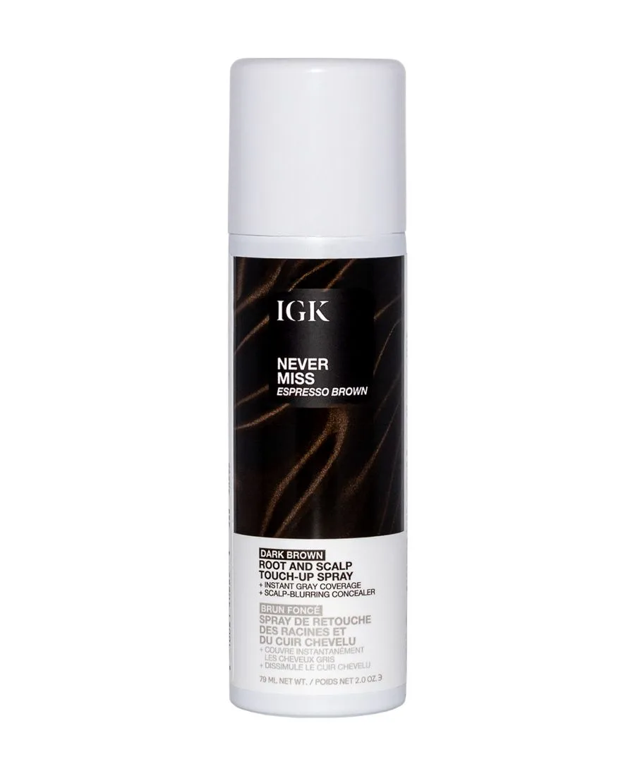 IGK Hair Спрей для подкрашивания корней и кожи головы Never Miss Espresso Brown