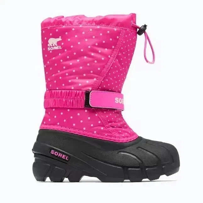 Детские водонепроницаемые утепленные зимние ботинки Sorel Flurry-Fuchsia — фото 2
