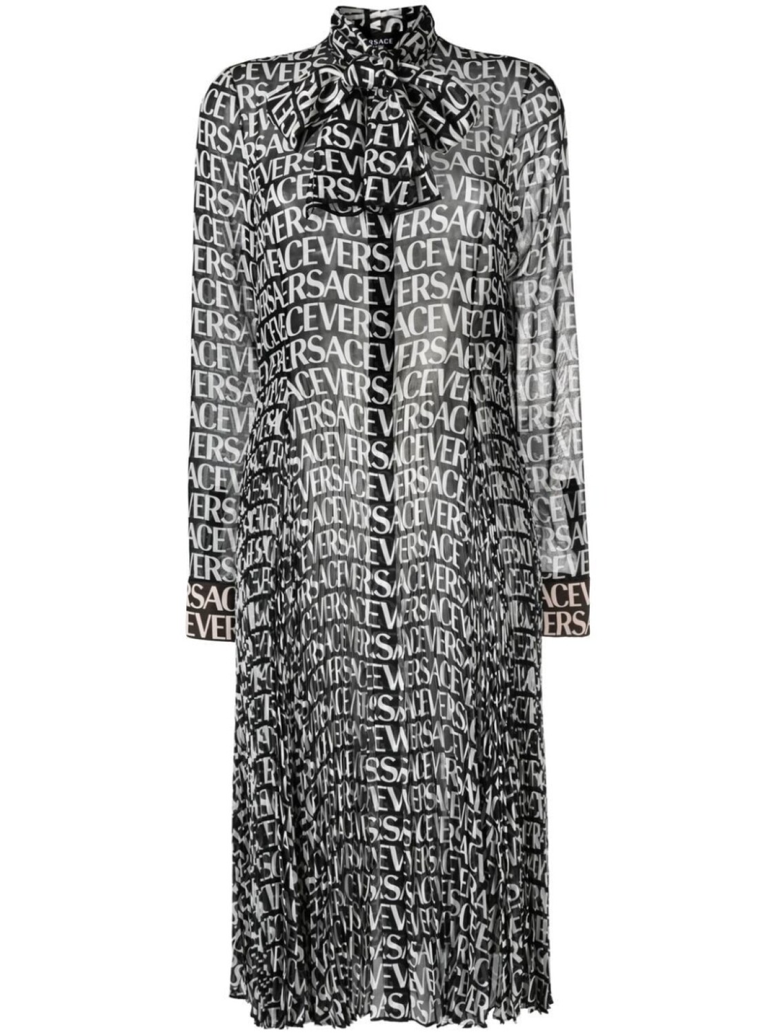 

Versace платье миди с логотипом, черный