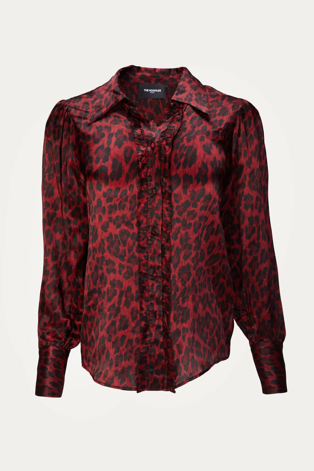 

Рубашка на пуговицах с леопардовым принтом красного цвета The Kooples