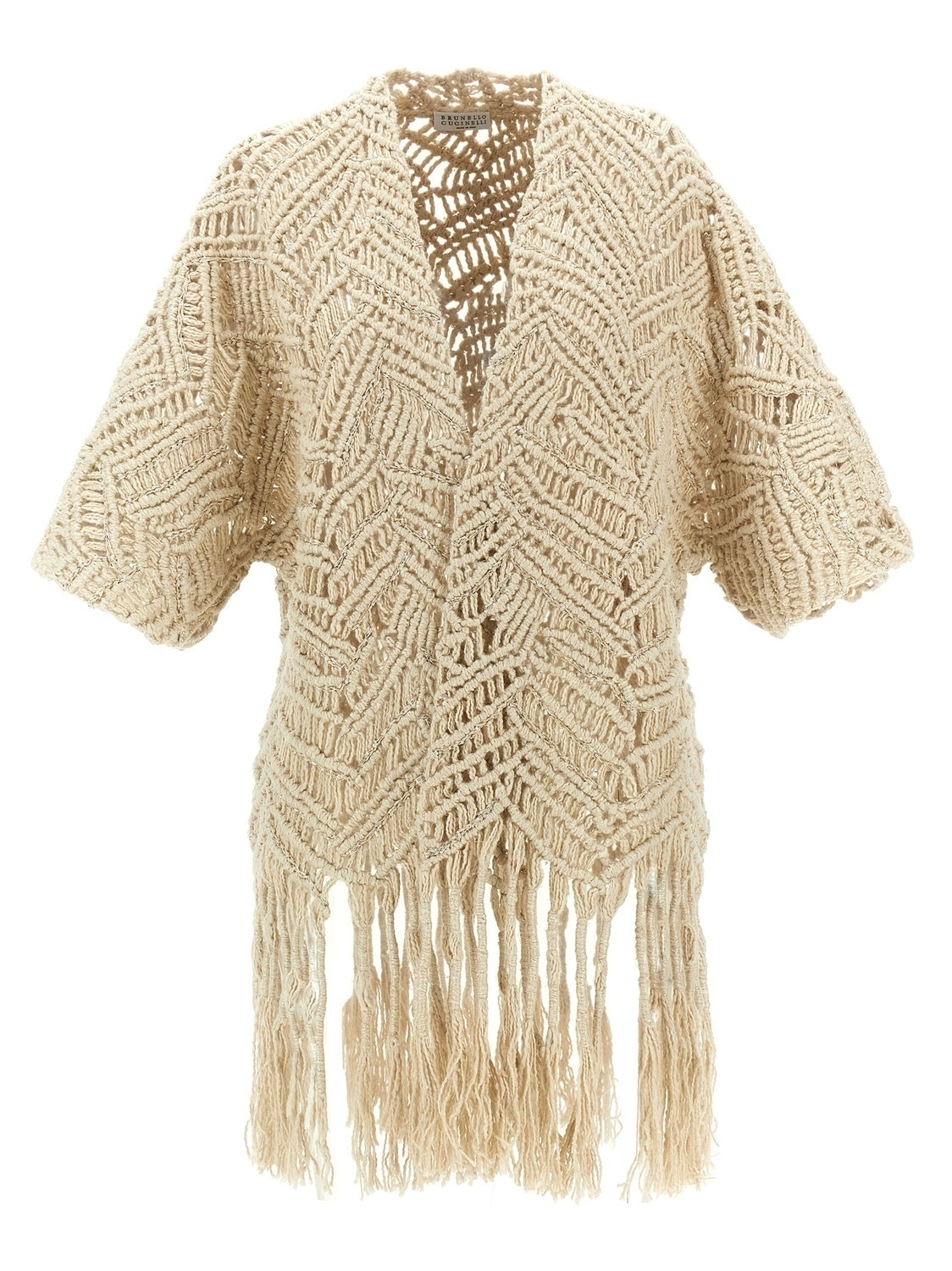 

Кардиган 'OPERA Dazzling Macramé' Brunello Cucinelli, бежевый