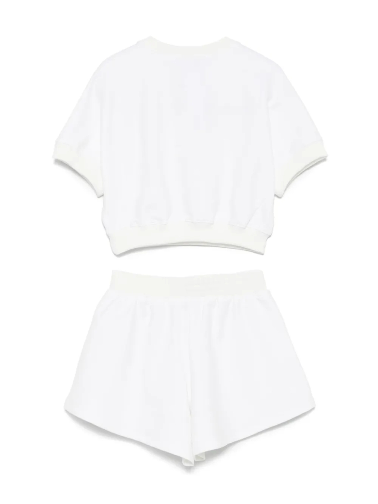 TWINSET Kids комплект из топа и шортов с тисненым логотипом, белый — фото 2