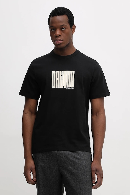 

Хлопковая футболка Calvin Klein, черный