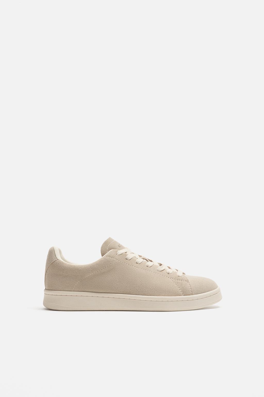 

Кожаные кроссовки ZARA, цвет SAND/BROWN