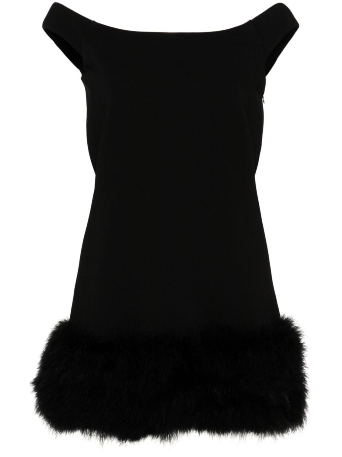 

Blumarine платье мини с перьями, черный