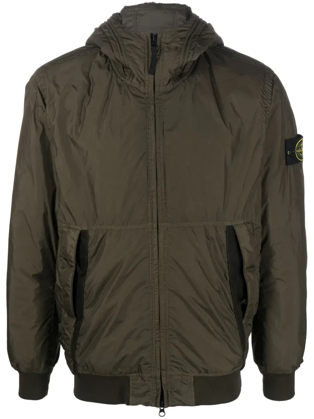 Куртка на молнии с нашивкой Compass Stone Island, зеленый