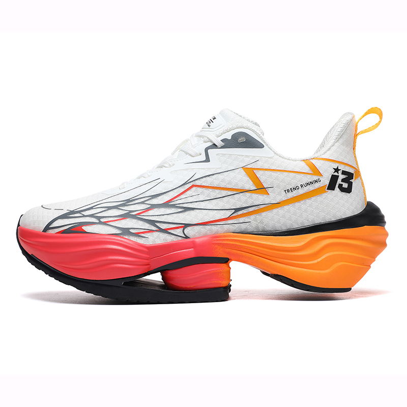 

Кроссовки для бега для детей и подростков с амортизацией, отскоком, износостойкостью, дышащими и нескользящими свойствами Peter pan, оранжевый/серый