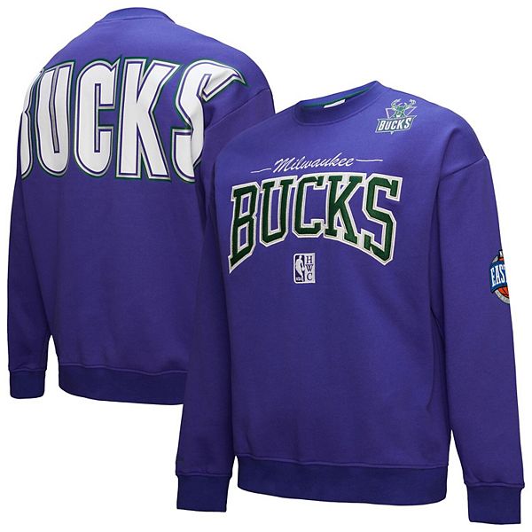

Мужской фиолетовый свитшот milwaukee bucks hardwood classics there & back 20 vintage Mitchell & Ness