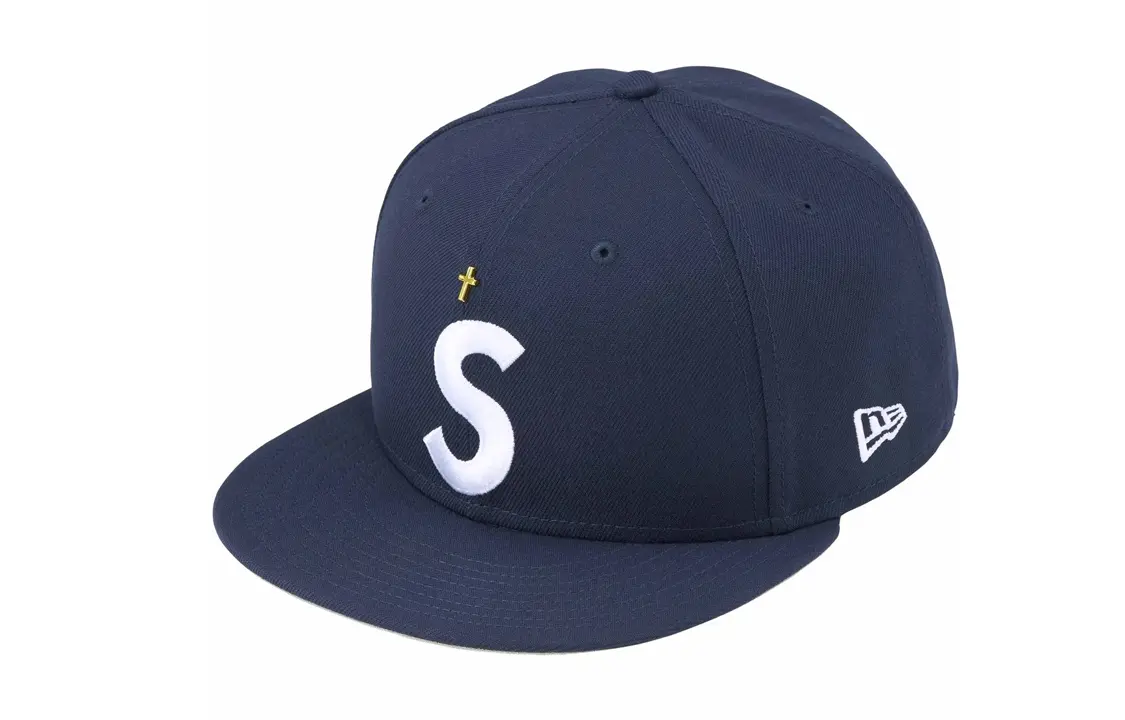 

Кепка New Era с золотым крестом и логотипом S Supreme, синий
