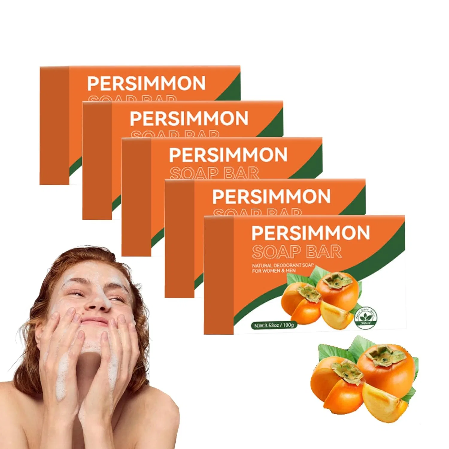 Натуральное дезодорирующее мыло с хурмой (5 шт.) Vkaoess, 5 Boxes