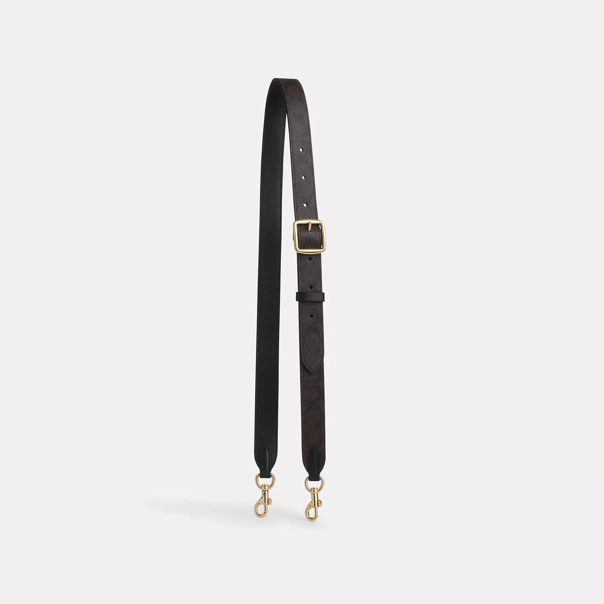 

Двусторонний ремень Coach Outlet из фирменной ткани, цвет gold/walnut/black