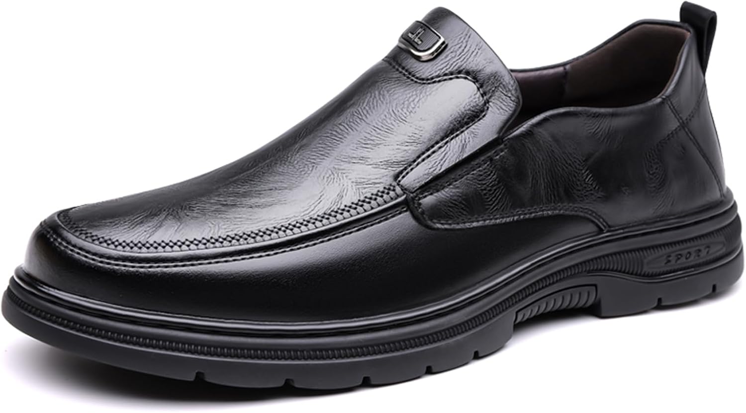 

Мужские лоферы с круглыми носками, легкие, на мягкой подошве, удобные, подходящие, прогулок, работы и офиса Igzbibg, черный