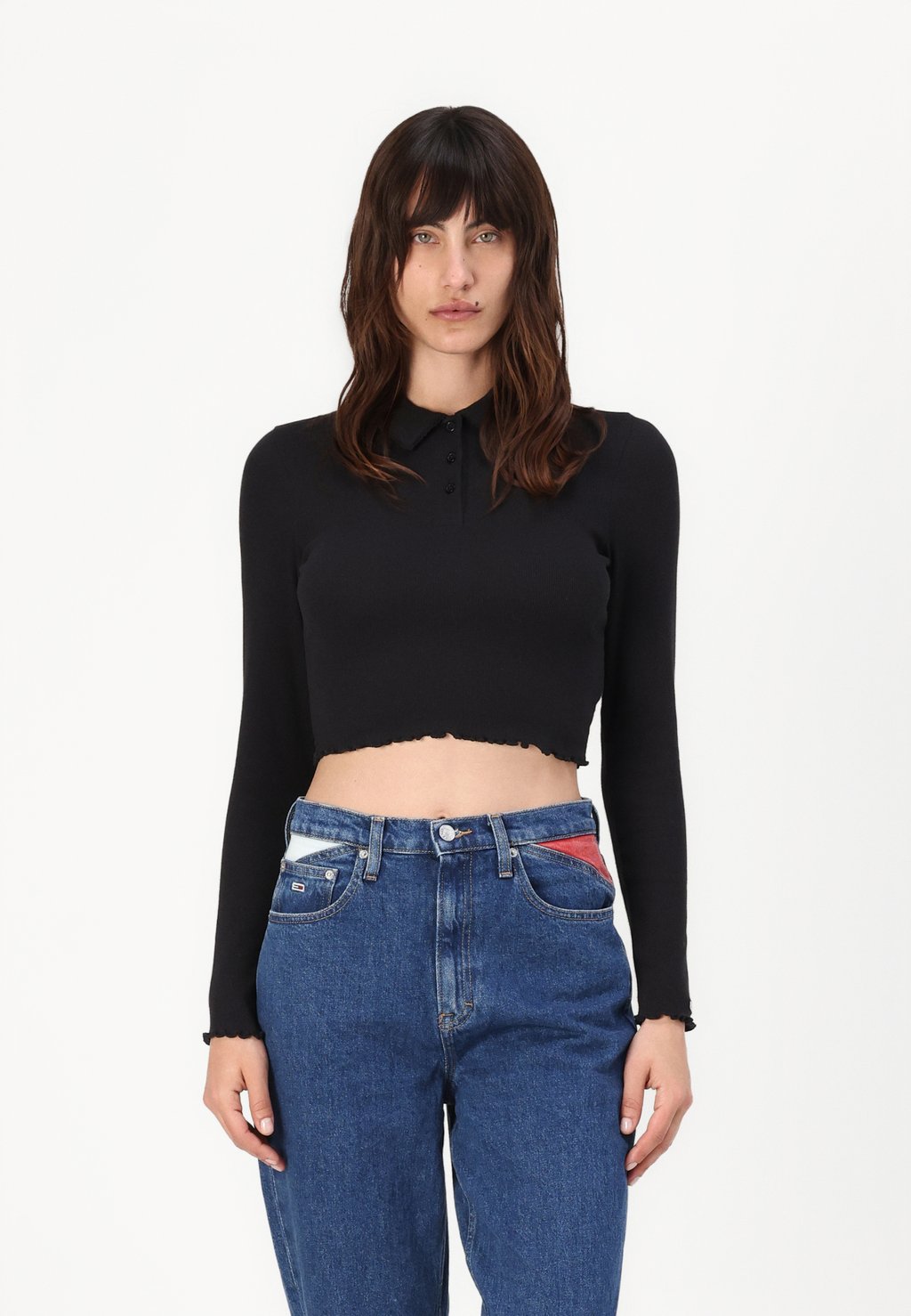 

Рубашка поло SCALLOP Tommy Jeans, черный