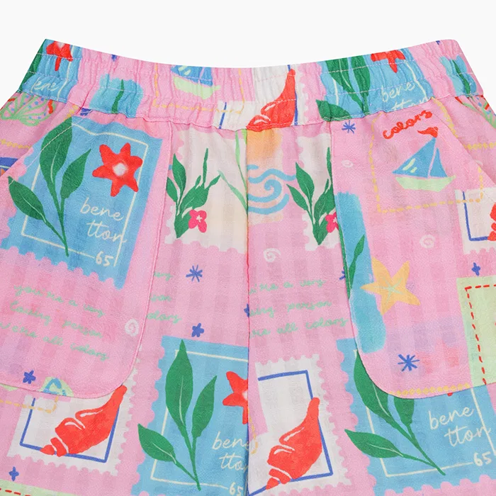 Детские шорты Multi Play розовые от Benetton Kids — фото 3