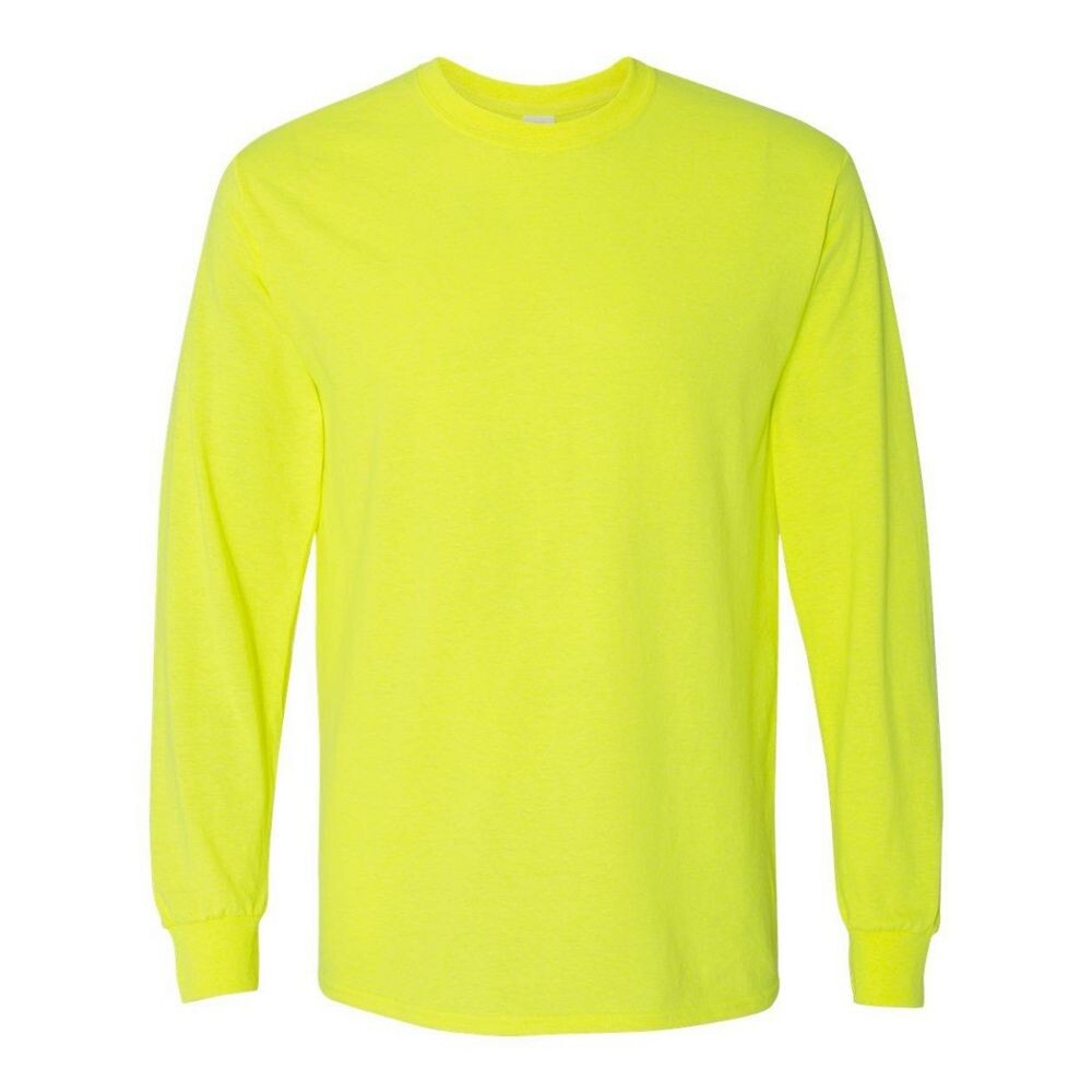 

Хлопковая футболка Gildan с длинными рукавами, цвет Safety Green