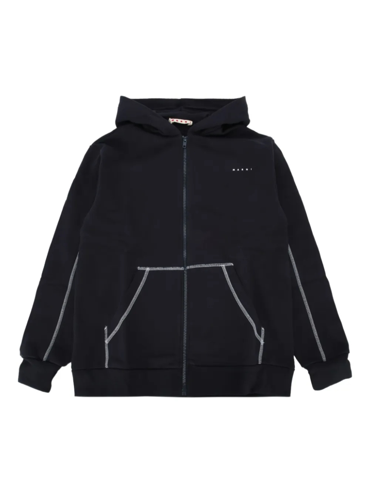 

Толстовка с капюшоном на молнии Marni Kids, черный
